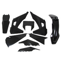 Rtech Black Plastic Kit with Headlight Surround for 2023 Husqvarna FE250 Heritage 