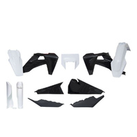 Rtech White/Black Plastic Kit with Headlight Surround & Fork Protectors for 2023 Husqvarna TE250 