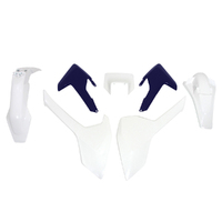 Rtech White/Blue Plastic Kit with Headlight Surround for 2019 Husqvarna TX125 