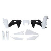 Rtech White/Black Plastic Kit with Headlight Surround & Fork Protectors for 2022 Husqvarna TE250i 