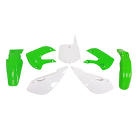 Rtech Green/White Plastic Kit for 2009 Kawasaki KLX110 