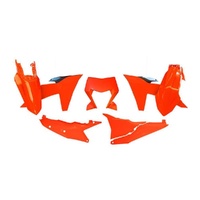 Rtech Neon Orange/Black Plastic Kit with Headlight Surround for 2024 KTM 450 EXCF 