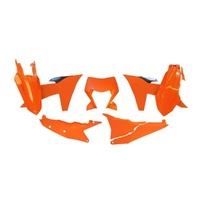 Rtech Orange/Black Plastic Kit with Headlight Surround for 2024 KTM 450 XCFW 