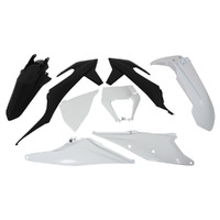 Rtech White/Black Plastic Kit with Headlight Surround for 2023 KTM 250 EXC 
