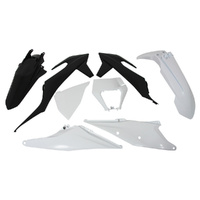 Rtech White/Black Plastic Kit with Headlight Surround for 2021-2022 KTM 250 EXC TPI 