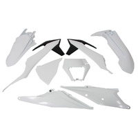 Rtech White/White/Black Plastic Kit with Headlight Surround for 2020 KTM 350 XCFW 