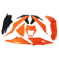 Rtech Orange/Black Plastic Kit with Headlight Surround for 2021 KTM 150 EXC TPI 