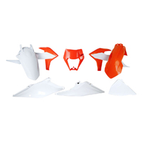 Rtech Orange/White Plastic Kit with Headlight Surround for 2021 KTM 350 XCFW 