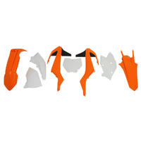 Rtech Orange/White/Black Plastic Kit for 2016 KTM 250 XCF 