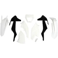 Rtech White/Black Plastic Kit with Headlight Surround for 2018 KTM 350 EXCF 