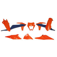 Rtech KTM Orange / Blue / Orange Plastic Kit 300XCW TPI 2021 with Headlight Surround