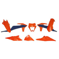 Rtech Orange/Blue/Orange Plastic Kit with Headlight Surround for 2020 KTM 500 EXCF 