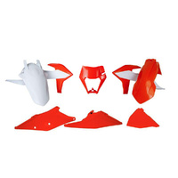 Rtech Orange/White Plastic Kit with Left Airbox Cover & Headlight Surround for 2020 KTM 150 XCW TPI 