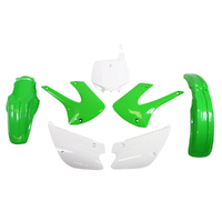 Rtech Green/White Plastic Kit for 2013 Kawasaki KX100 
