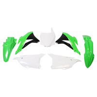 Rtech Kawasaki Green / Black / White Plastic Kit KX100 2014-2015