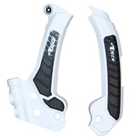 Rtech White/Black Frame Protectors for 2023 Husqvarna TC250 Heritage 