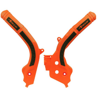 Rtech Orange/Black Frame Protectors for 2023 Husqvarna TE250 