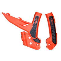 Rtech Orange/Black Frame Protectors for 2023-2024 KTM 350 SXF 