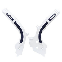 Rtech White/Blue Frame Protectors for 2021-2023 GasGas MC125 