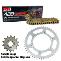 RK Gold MX Chain & Sprocket Kit for 2019-2026 Yamaha YZ85 - 13/52