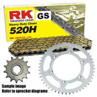 RK Gold HD Chain & Sprocket Kit for 1980-1991 Yamaha XT250 2-Valve - 15/49