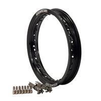 12x1.6 28h Front Black Alloy Rim & Stainless Spokes for 2000-2026 Honda XR50R