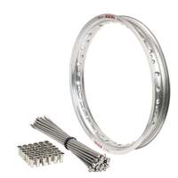 Rear Silver Excel Rim & Spokes Set for 2012-2025 KTM 350 XCF - 18x2.15