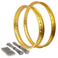 Front & Rear Gold Excel Rim & Spokes Set for 2011-2025 KTM 350 SXF - 21/19
