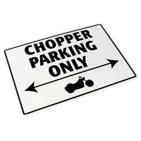 Metal Choppers only parking sign motorcycle