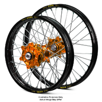 KTM 950-990 Adv Black Excel Rims / Orange SM Pro Hubs Wheel Set - 950-990 Adv 2003-14 21*1.85 / 17*5.00 