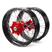 Honda SM Pro / Platinum Supermoto Cush Drive Black Rims / Red Hubs Wheel Set CRF450R 2013-On 17*3.50 / 17*4.25