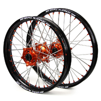 Husaberg SM Pro / Platinum SNR MX Black Rim / Orange Hub / Orange Nipples Wheel Set FE450 2009-2014 21*1.60 / 18*2.15