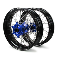 Husaberg SM Pro / Platinum Supermoto Non Cush Black Rims / Blue Hubs Wheel Set FC450 2004-2005 17*3.50 / 17*4.25