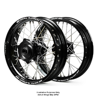 Suzuki SM Pro / Adventure DR650 Black Rims / Black Hubs Wheel Set - DR650 1996-2016 21*1.85 / 17*2.50 OEM Size
