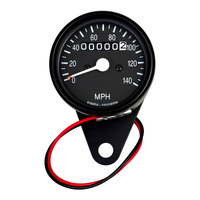 Satin Black Harley Speedo - 2in 60mph 2000rpm 