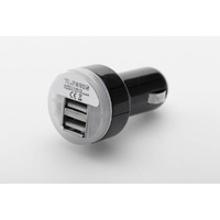 Double USB power port for cigarette lighter socket. 2.000 mA. 12 V. (EMA.00.107.12000)
