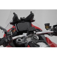 GPS mount on the handlebar. Black. Ducati Multistrada V4 (20-). (GPS.22.646.10200/B)