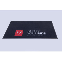 SW-MOTECH bike carpet. 2.0x1.0 m. Rectangular. Black. Imprint white/red. (WER.POS.001.10002)