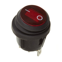12V On / Off Rocker Switch - Red Waterproof Waterproof
