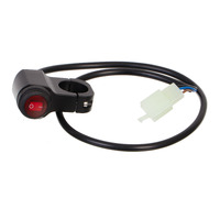 12V On / Off Rocker Switch - Red Waterproof Handlebar Mount