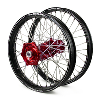 GasGas Talon / Excel A60 SNR MX Black Rims / Red Hubs Wheel Set All Model 2007-14 21 / 18*2.15