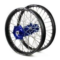 Sherco Talon / Excel A60 SNR MX Black Rims / Blue Hubs Wheel Set 250-300-450-510 2005-17 21 / 18*2.15