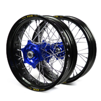 Honda Talon / Excel Supermoto Non Cush Black Rims / Blue Hubs Wheel Set CRF250 2014-17 CRF450 2013-17 17*3.50 / 17*4.25