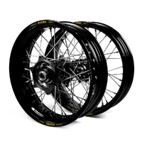 Honda Talon / Excel Supermoto Non Cush Black Rims / Black Hubs Wheel Set CRF250 2014-17 CRF450 2013-17 17*3.50 / 17*4.25