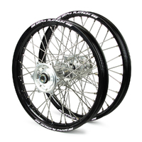 Honda Talon / Platinum SNR MX Black Rims / Silver Hubs Wheel Set CR125-250 2000-01 21 / 19*2.15