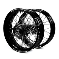 Honda Talon / Platinum Supermoto Non Cush Black Rims / Black Hubs Wheel Set XR 400 1996-2008 17*3.50 / 17*4.25
