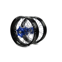 Husqvarna Talon / Platinum Supermoto Non Cush Black Rims / Blue Hubs Wheel Set TE-FE250-300-350-450 2014-15 17*3.50 / 17*4.25