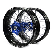 Sherco Talon / Platinum Supermoto Non Cush Black Rims / Blue Hubs Wheel Set 250-300-450-510 2005-17 17*3.50 / 17*4.25