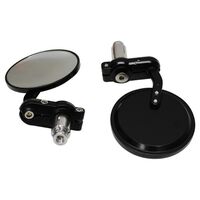 Black Handlebar Bar End Mirrors - Pair