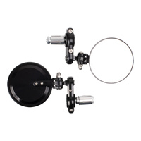 Handlebar Bar End Mirrors Pair - Hinged - Black
